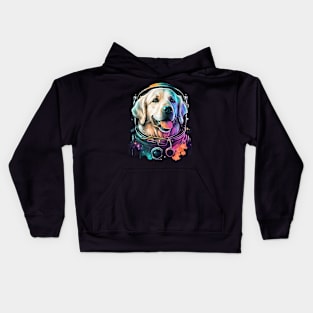 Golden retriever space traveller Kids Hoodie